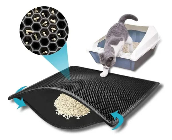 Alfombra Atrapa Arena para Salida de Arenero de Gatos 75x55 cm