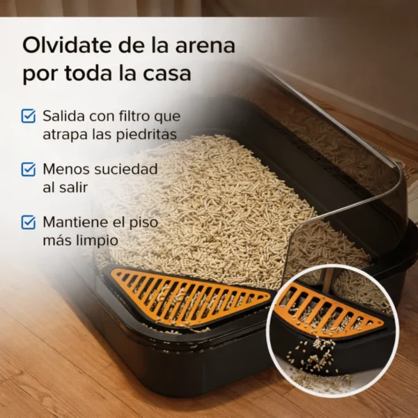 Arenero Litera Semi Cerrada para Gatos con Pala