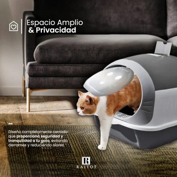 Arenero Litera Cerrada para Gatos Antiolor Gris