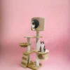 Rascador Torre para Gatos de Felpa y Sisal 117 cm con Refugio