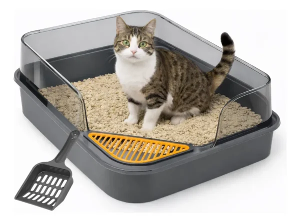 Arenero Litera Semi Cerrada para Gatos con Pala