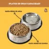 Comedero Bebedero Kit 2 Platos Acero Inoxidable 26 cm para Perros y Gatos