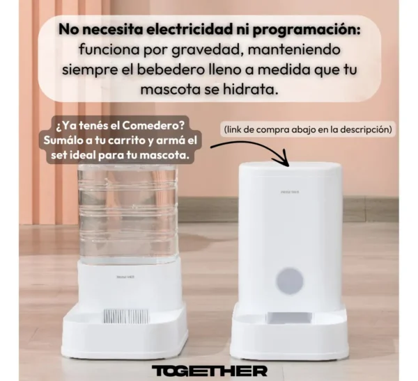 Bebedero de Gravedad 3.5 L para Perros y Gatos