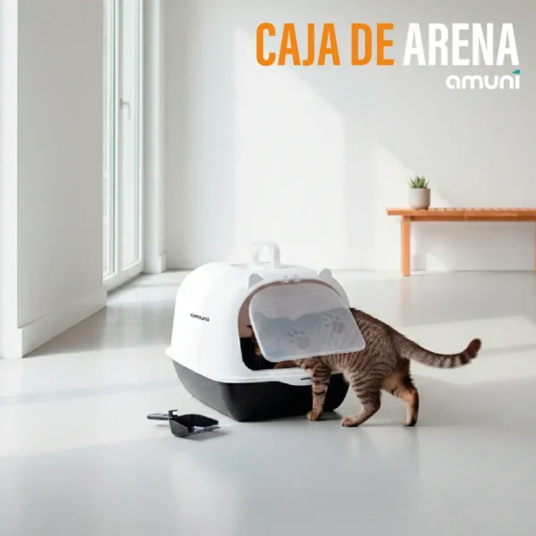 Arenero Cerrado para Gatos con Pala y Filtro Antiolor