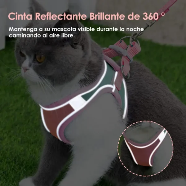 Arnés Pretal para Gatos con Correa 1.5 m Anti Tirones