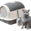 Arenero Litera Cerrada para Gatos Antiolor Gris