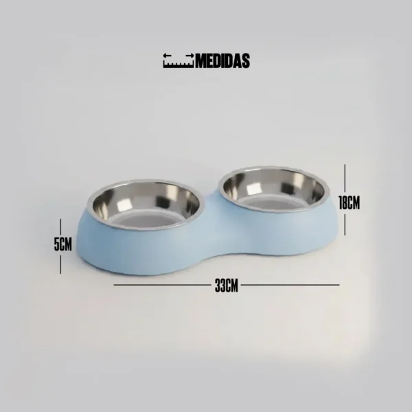 Comedero Doble para Perros y Gatos Plato para Mascotas