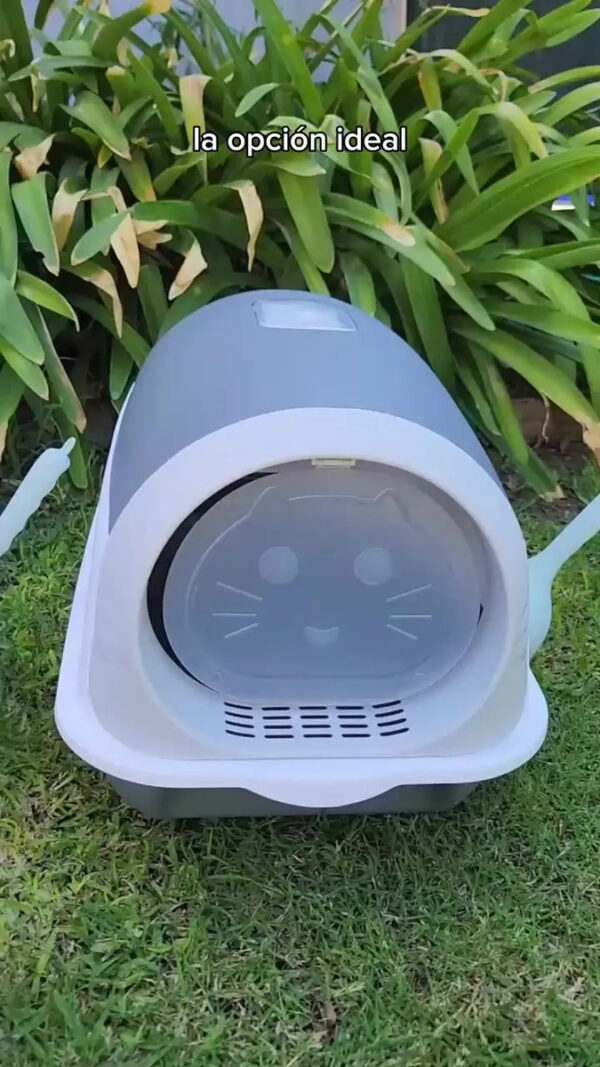Arenero Litera Cerrada para Gatos Antiolor Gris