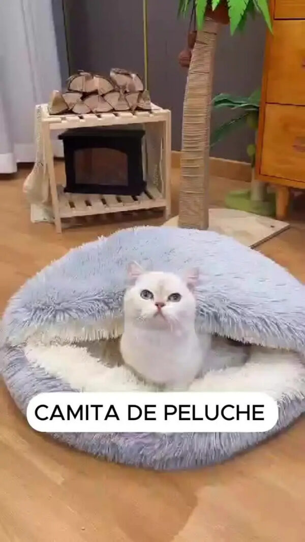 Cama Cueva para Gatos y Perros de Felpa Plush 45x45 cm